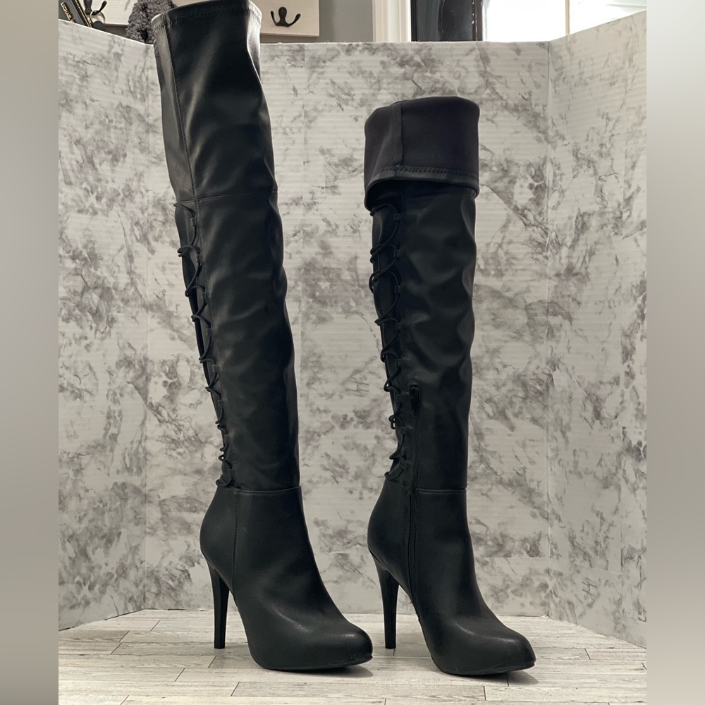 Thigh High Strappy Boots🖤